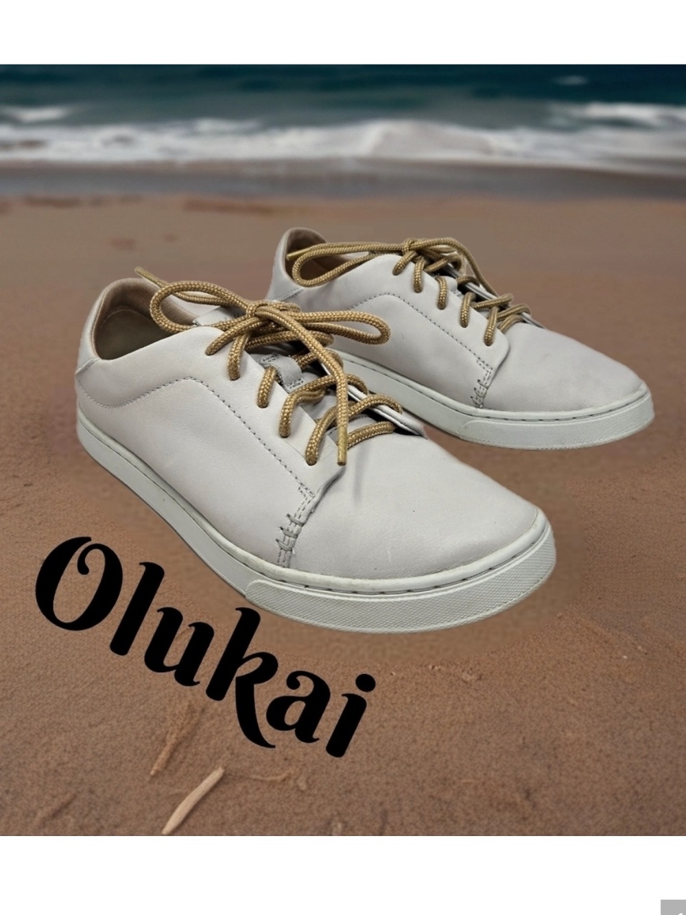 Olukai Womens Pehuea Li Ili Off White Leather Casual Comfort All Day Wear Shoes
